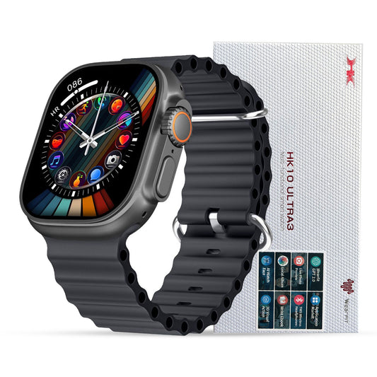 HK10 ULTRA 3 2.02 AMOLED DISPLAY G-SENSOR AI FEATURES WITH WEARFIT PRO APP 2 STRAPS